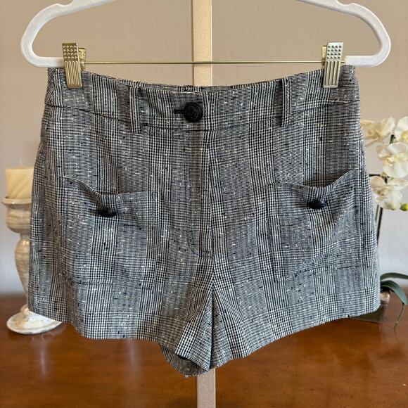 Generation Love Plaid Tweed Shorts Size 2 Black White Checkered High Rise NWOT - Picture 1 of 4